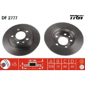 TRW Bromsskiva DF2777 bak, full, 1 Stycke