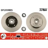 TRW Bromsskiva DF2059BS bak, full, 1 Stycke