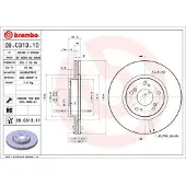 Brembo Bromsskiva 09C31311 fram, ventilerad, höggradigt förkolnad, 1 Stycke