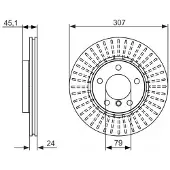 Bosch Bromsskiva 0 986 479 726 fram, ventilerad, höggradigt förkolnad, 1 Stycke