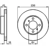 Bosch Bromsskiva 0 986 478 572 fram, ventilerad, 1 Stycke