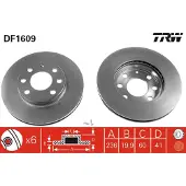 TRW Bromsskiva DF1609 fram, ventilerad, 1 Stycke