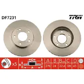 TRW Bromsskiva DF7231 fram, ventilerad, 1 Stycke