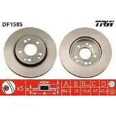 TRW Bromsskiva DF1585 fram, ventilerad, 1 Stycke