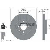 Textar Bromsskiva 92136600 fram, ventilerad, 1 Stycke
