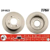 TRW Bromsskiva DF4923 bak, full, 1 Stycke