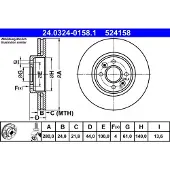 Ate Bromsskiva Power Disc 24.0324-0158.1, 1 Stycke