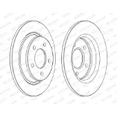 FERODO Bromsskivor DDF1546C bak, full, 2 Stycke