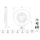 Bosch Bromsskiva 0 986 479 G96 fram, ventilerad, höggradigt förkolnad, 1 Stycke