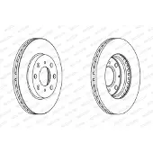 FERODO Bromsskivor DDF1231C fram, ventilerad, 2 Stycke