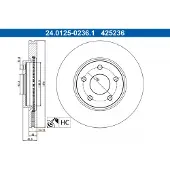 Ate Bromsskiva 24.0125-0236.1, 1 Stycke