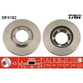 TRW Bromsskiva DF4102 fram, ventilerad, 1 Stycke