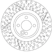 TRW Bromsskiva DF6930S fram, perforerad, slits, höggradigt förkolnad, 1 Stycke