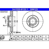 Ate Bromsskiva Power Disc 24.0320-0123.1, 1 Stycke