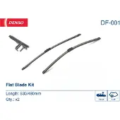 Denso Torkarblad Flat Blades DF-001, 530/480mm, Front, 2 Stycke