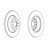 FERODO Bromsskivor DDF1307C bak, full, 2 Stycke