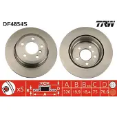 TRW Bromsskiva DF4854S bak, ventilerad, höggradigt förkolnad, 1 Stycke