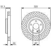 Bosch Bromsskiva 0 986 479 A59 fram, ventilerad, höggradigt förkolnad, 1 Stycke