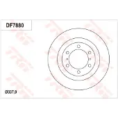 TRW Bromsskiva DF7880S fram, ventilerad, 1 Stycke