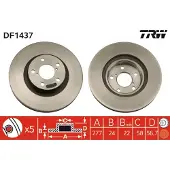 TRW Bromsskiva DF1437 fram, ventilerad, 1 Stycke