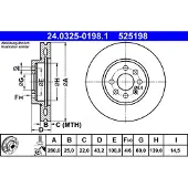 Ate Bromsskiva PowerDisc 24.0325-0198.1, 1 Stycke