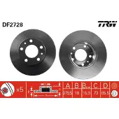 TRW Bromsskiva DF2728 fram, full, 1 Stycke