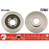 TRW Bromsskiva DF4485 fram, ventilerad, 1 Stycke