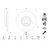 Bosch Bromsskiva 0 986 479 F54 fram, ventilerad, höggradigt förkolnad, 1 Stycke