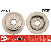 TRW Bromsskiva DF4875 bak, full, 1 Stycke