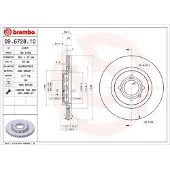 Brembo Bromsskiva 09.6728.10, fram, ventilerad , 1 Stycke