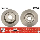 TRW Bromsskiva DF4740 bak, full, 1 Stycke