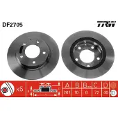 TRW Bromsskiva DF2705 bak, full, 1 Stycke