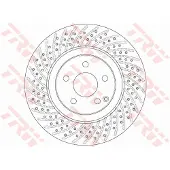 TRW Bromsskiva DF6433S fram, ventilerad, perforerad, 1 Stycke