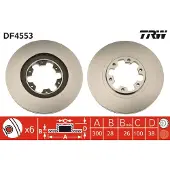 TRW Bromsskiva DF4553 fram, ventilerad, 1 Stycke