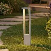 LINDBY LED pollare Lonete , Vitt / opal, Aluminium / grå / zink, Modern, LED-utomhuslampa
