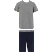 Emporio Armani Pyjamas kort gråmelerad / svart