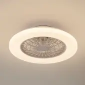 LINDBY Vedin LED-takfläkt, Ø 49 cm, vit, CCT - , Vedin, dimbara, Vit, Vardagsrum, Plast, Modern