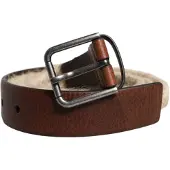 Dolce&Gabbana Brun Jute Läder Vävd Metallspänne Bälte