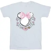 Disney Flickor Minnie Mus Bågar & Blommor T-shirt i Bomull (Vit)
