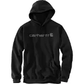 Carhartt Men's Signature Logo Hooded Sweatshirt Black/gray