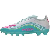 Adidas F50 Messi League Mg Aurora Radiante - Vit/lucid Pink/flash Aqua Vit Barn - Multi Ground (Mg), storlek 38
