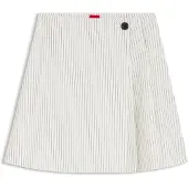 HUGO Faux-wrap mini skirt with pinstripe