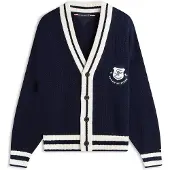 Tommy Hilfiger Crest Appliqué Athleisure V Neck Cardigan