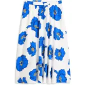 Tommy Hilfiger Pleated Linen Blend Midi A Line Skirt