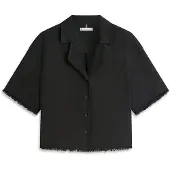 Tommy Hilfiger Relaxed Fit Frayed Linen Blend Shirt
