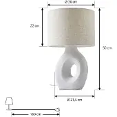 LINDBY Bordslampa Thalassia , Vitt / opal, Vardagsrum / matsal, Textil / tyger / siden, Skandinavisk, Bordslampa