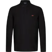 Armani Exchange för män. XM001288AF17321MC536 Polo Relax svart (L), Casual, Bomull, Lång ärm