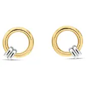 Calvin Klein Two Tone Circular Stud Earrings