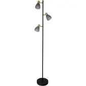 Näve Golvlampa Lindita, Aluminium / grå / zink, Vardagsrum / matsal, Glas, Golvlampa