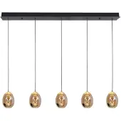 Highlight Glas pendellampa Golden Egg, dimbar, Creme / bärnsten, Vardagsrum / matsal, Glas, Modern, Pendellampa